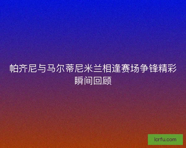 帕齐尼与马尔蒂尼米兰相逢赛场争锋精彩瞬间回顾